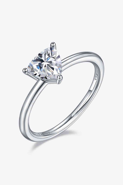 Bague solitaire en argent sterling 925 moissanite 1 carat