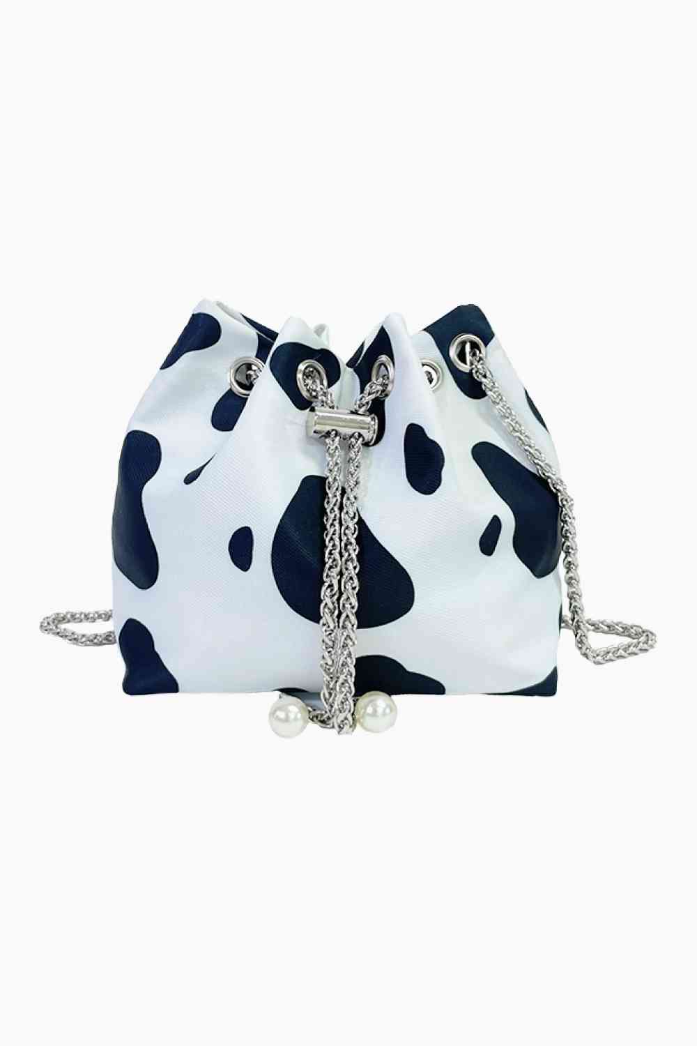 Bolso bombonera de nailon con estampado animal