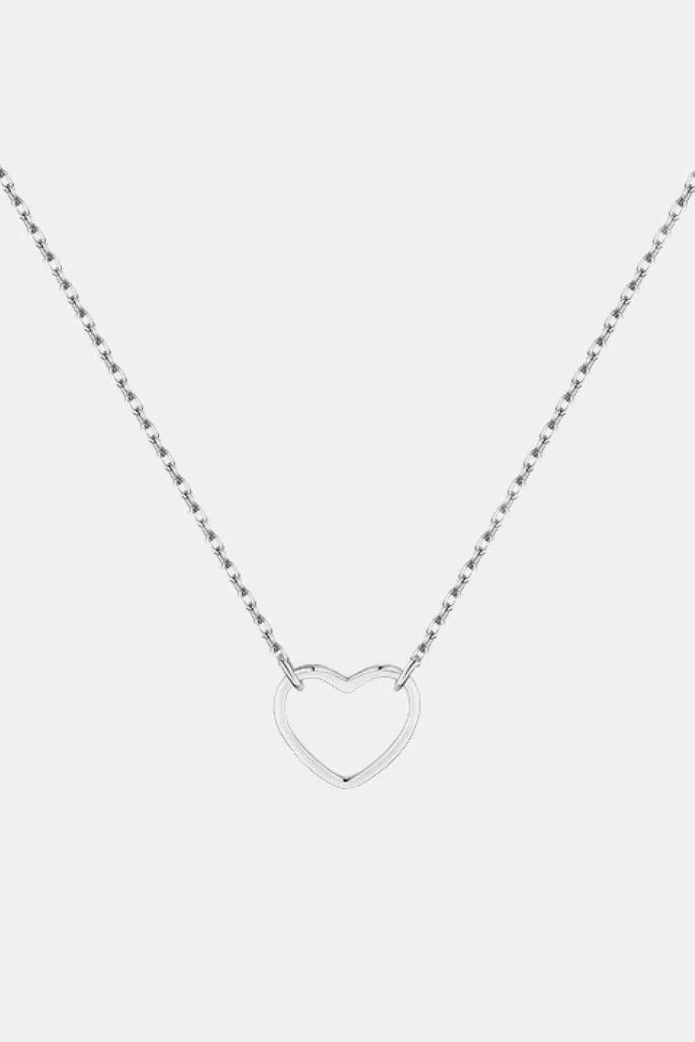 Collier pendentif en forme de coeur en argent sterling 925