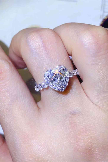 Bague coeur moissanite 1 carat