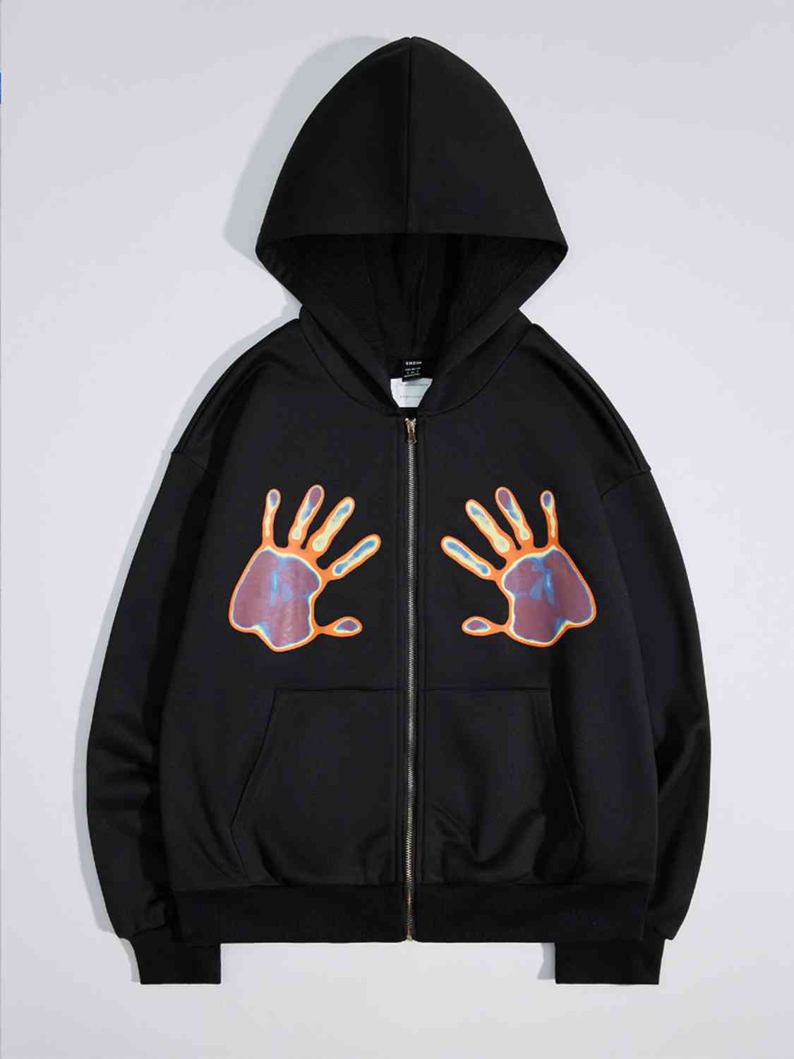 Veste à capuche zippée graphique