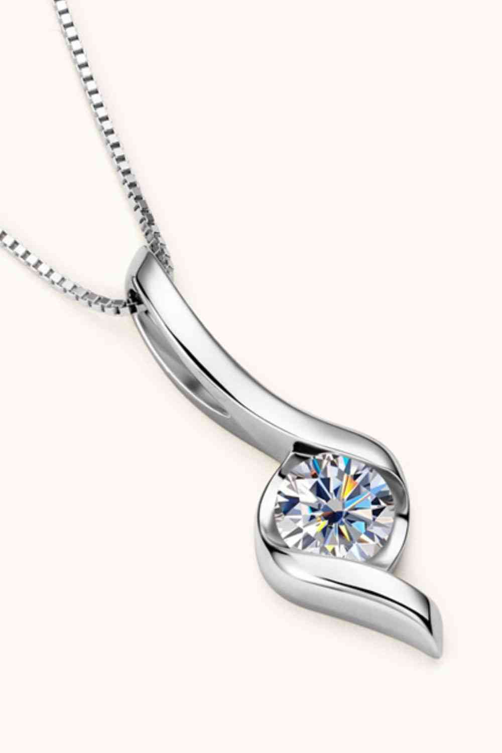 Collier en argent sterling 925 moissanite 1 carat