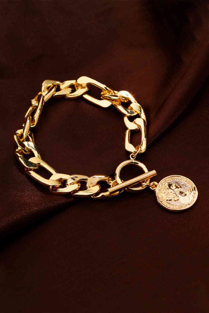 Bracelet à fermoir à bascule en chaîne épaisse