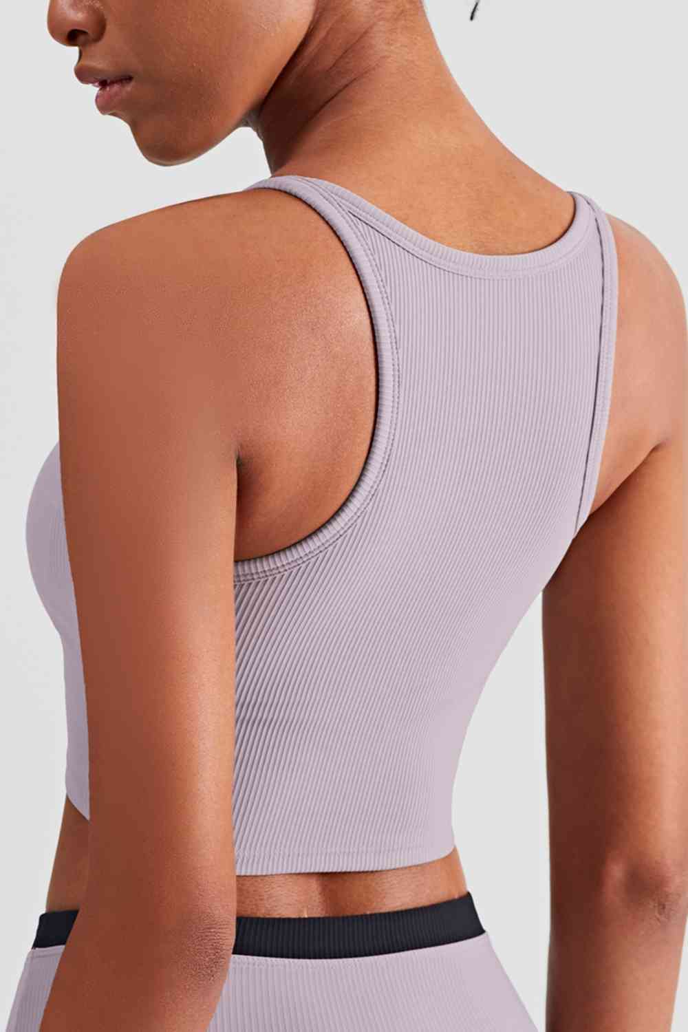 Camisole de sport courte à col rond