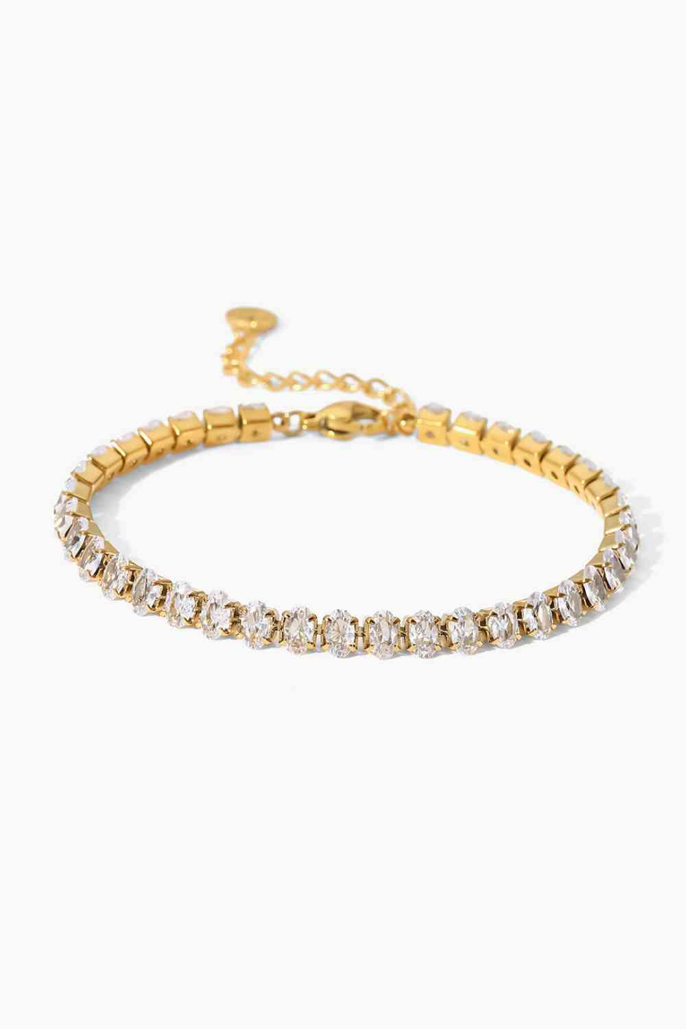 Pulsera chapada en oro de 18 quilates con circonitas incrustadas