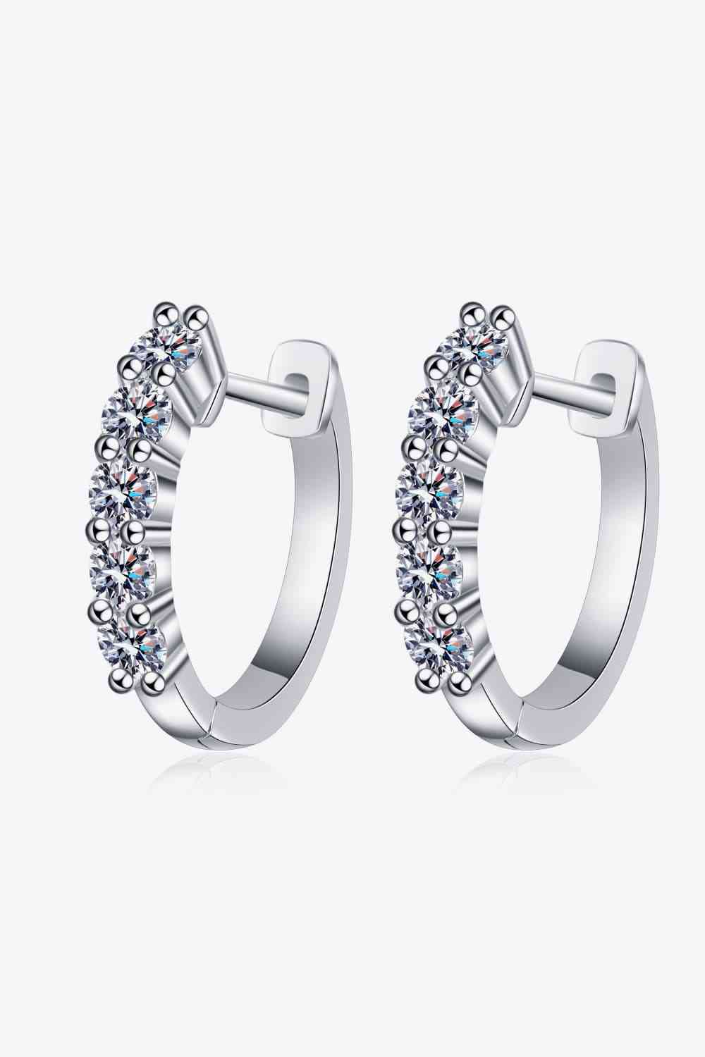 Boucles d'oreilles créoles moissanite 1 carat