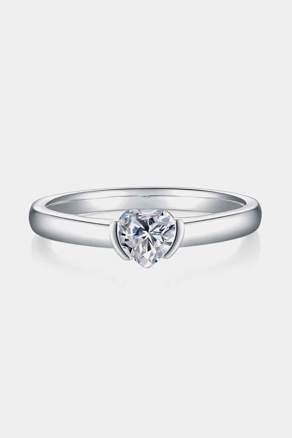 Bague solitaire en argent sterling 925 moissanite