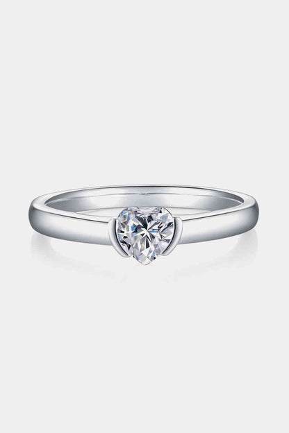 Bague solitaire en argent sterling 925 moissanite