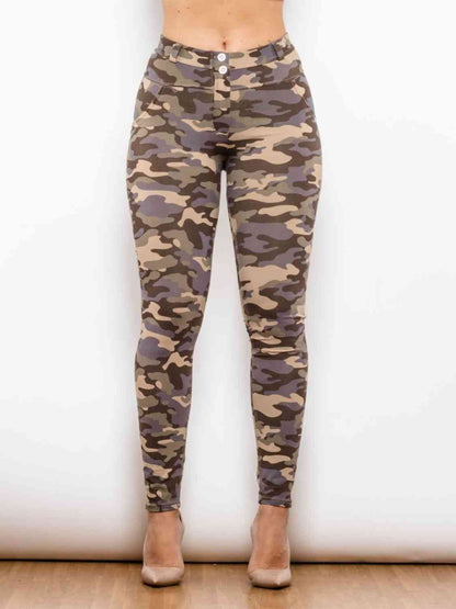 Leggings con botones de camuflaje de tamaño completo