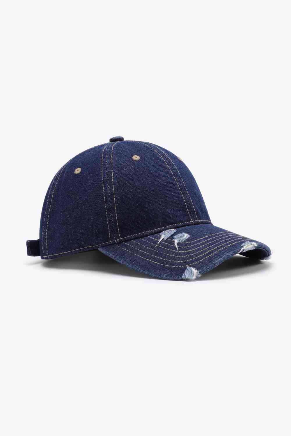 Casquette de baseball réglable en détresse