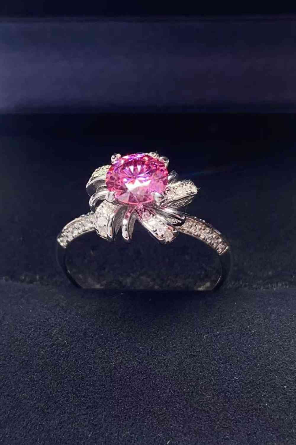 Bague en forme de fleur moissanite 1 carat