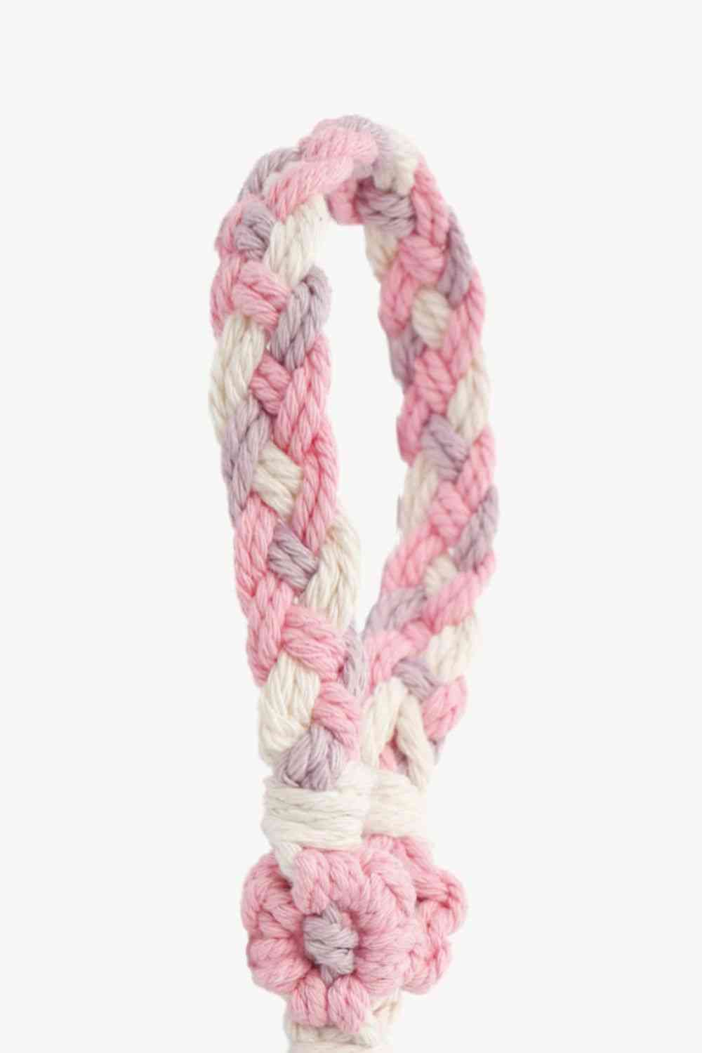 Porte-clés à bracelet tressé floral