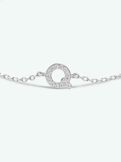 Bracelet en argent sterling 925 avec zircons Q To U