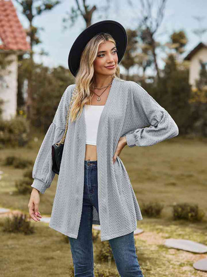 Cardigan long ouvert sur le devant