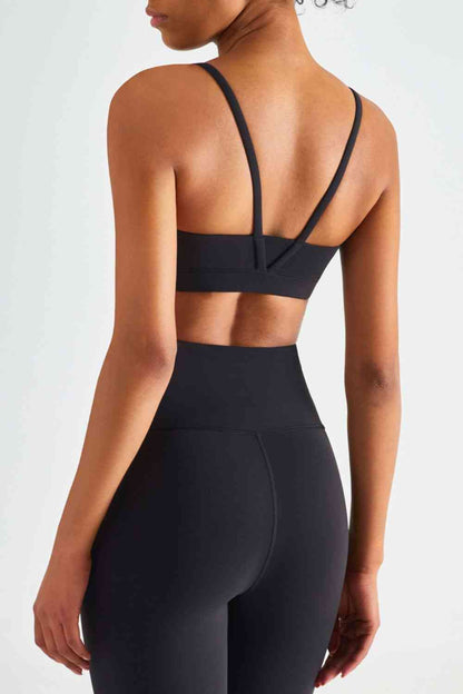 Spaghetti Strap Round Neck Sports Bra