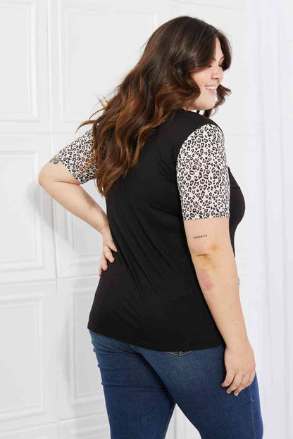 Heimish Full Size Animal Print Contrast Top