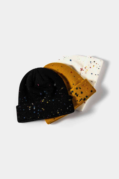 Gorro con puños de canalé Confetti