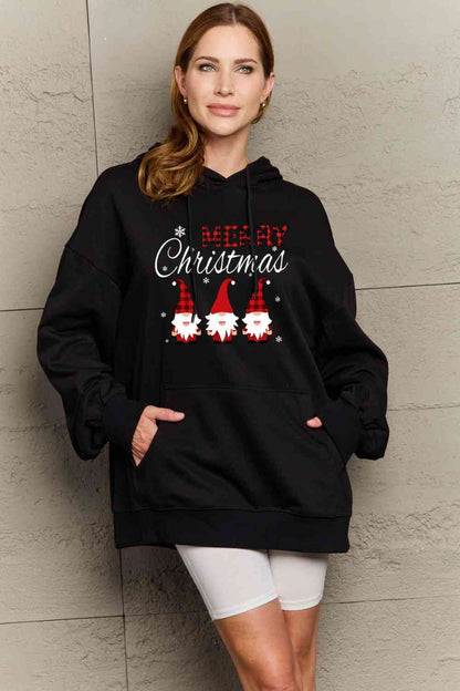 Sudadera con capucha y estampado de FELIZ NAVIDAD de tamaño completo de Simply Love