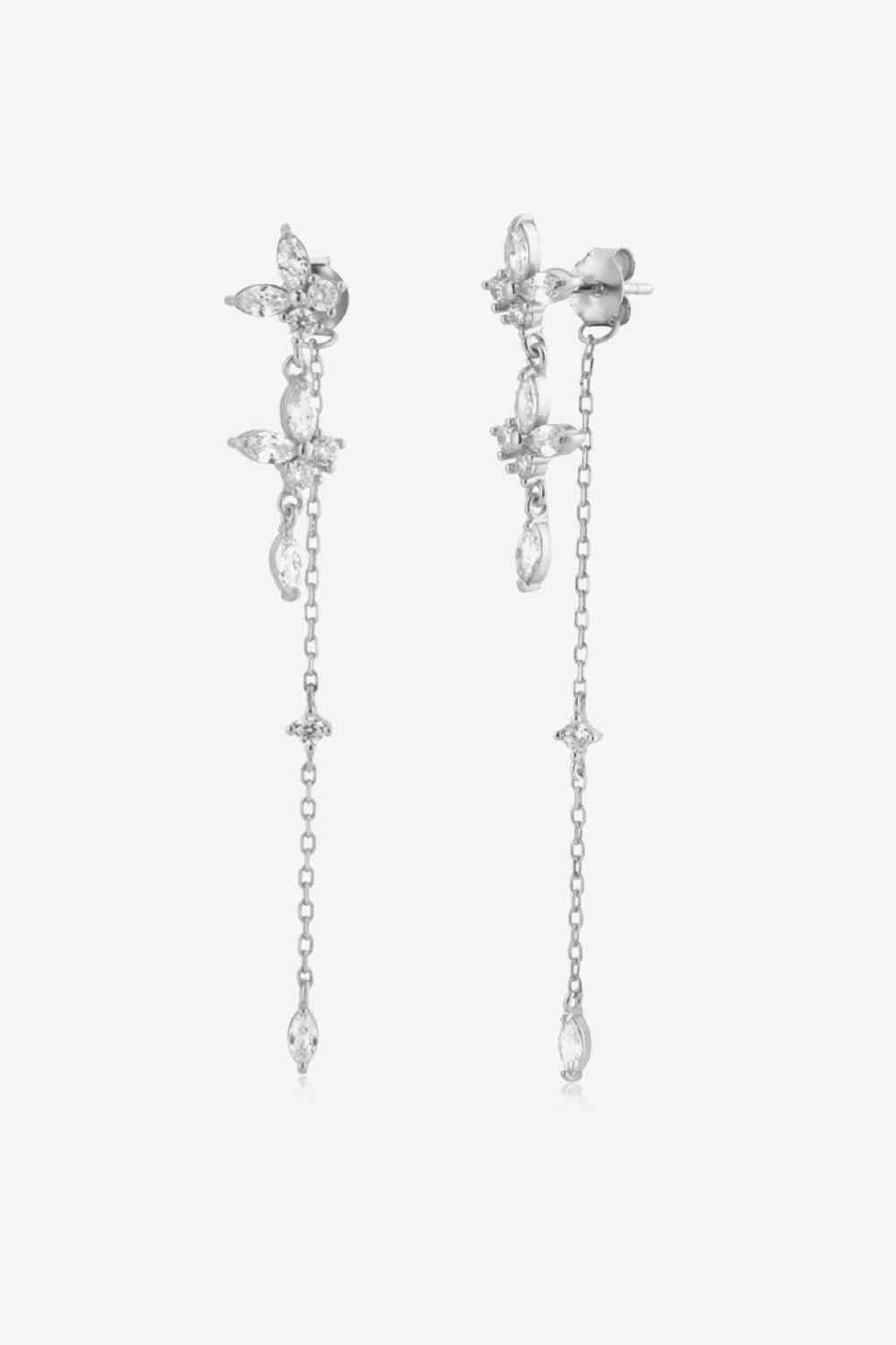 Boucles d'oreilles en argent sterling 925 avec zircon incrusté