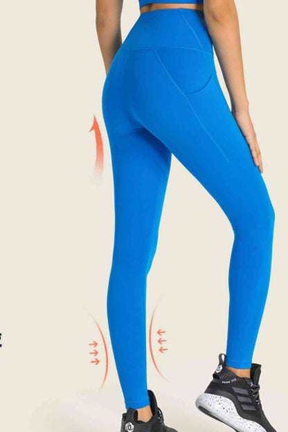 Leggings de yoga con bolsillo y cintura ancha de talle alto