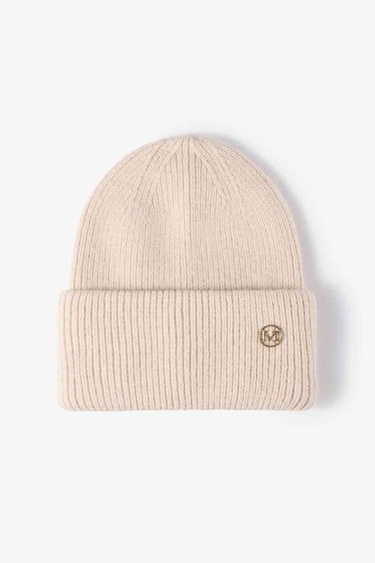 M Rib-Knit Cuff Beanie