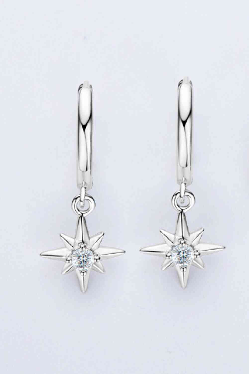 Boucles d'oreilles pendantes étoile moissanite