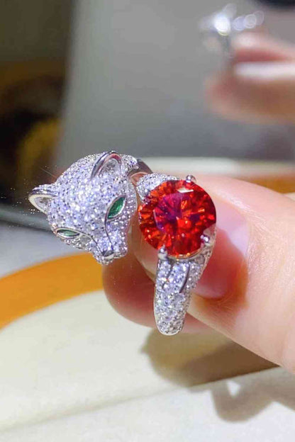 Bague animal réglable en moissanite de 2 carats