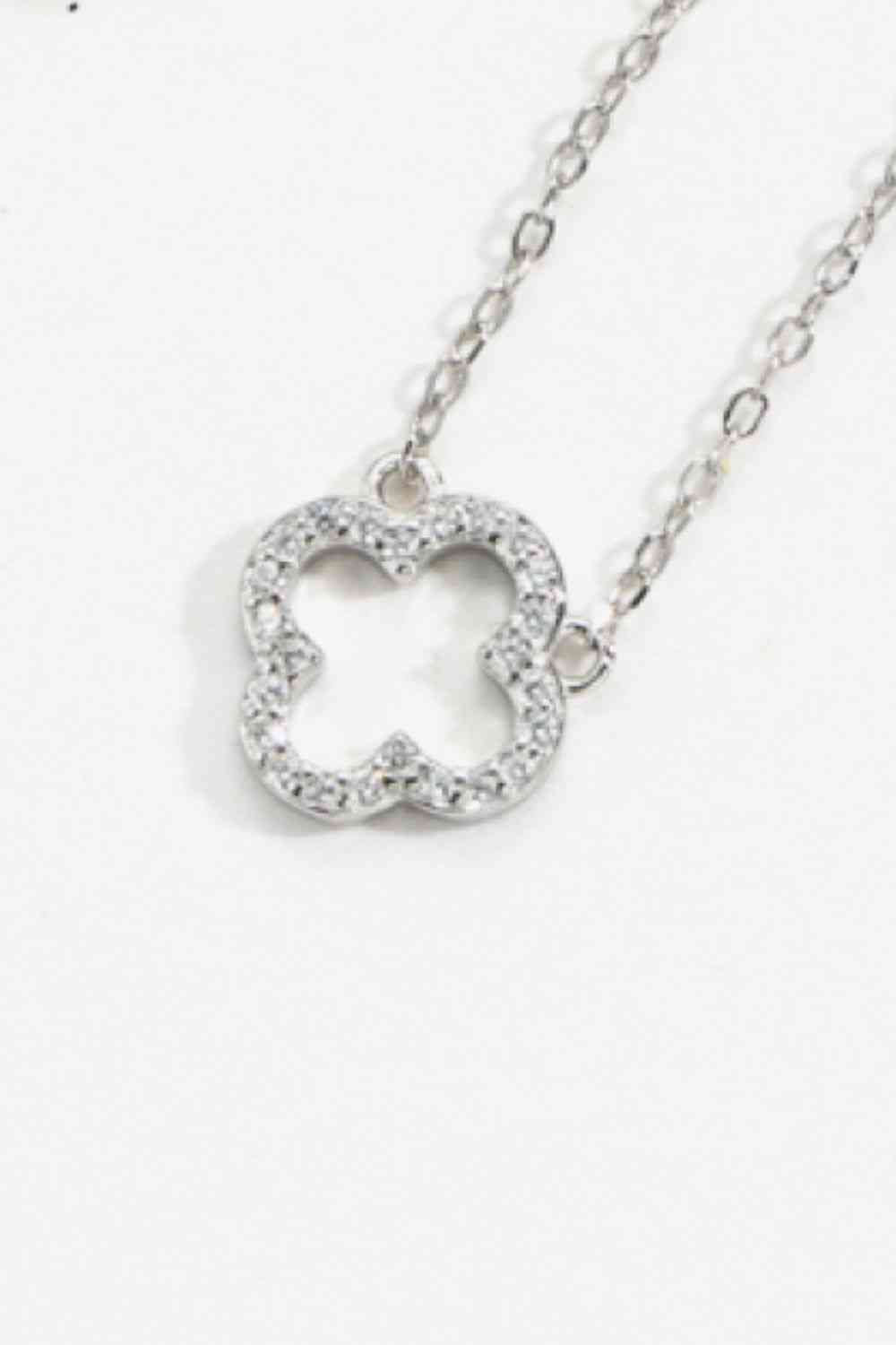 Inlaid Cubic Zirconia 925 Sterling Silver Necklace