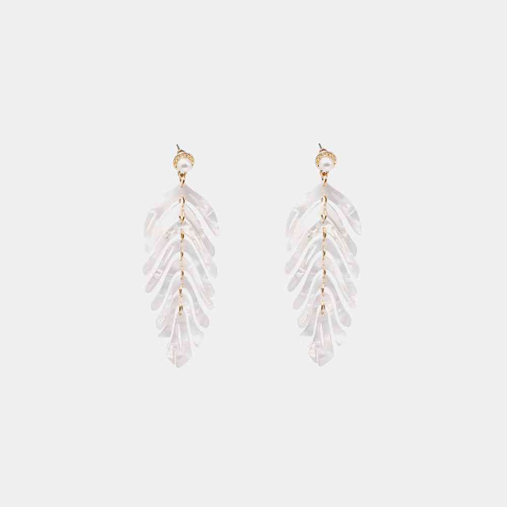 Boucles d'oreilles pendantes en forme de feuille