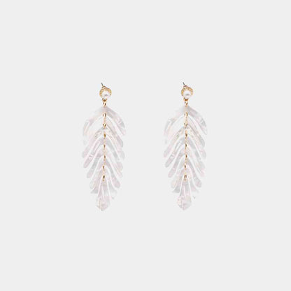 Boucles d'oreilles pendantes en forme de feuille