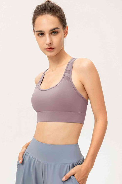 Soutien-gorge de sport long à encolure dégagée