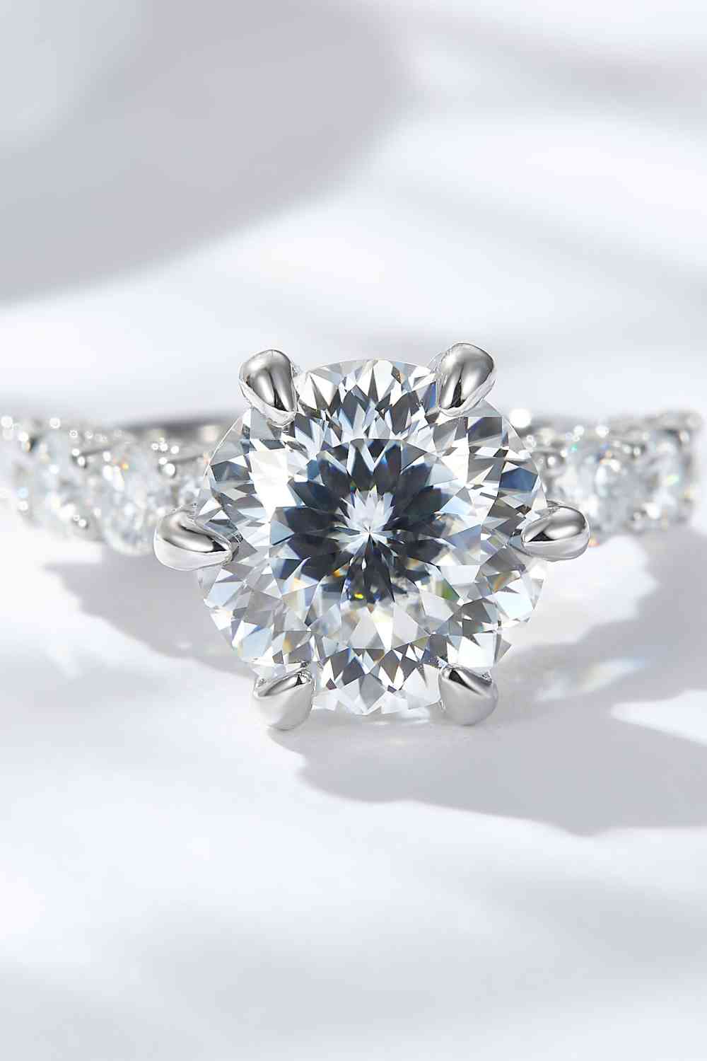 5 Carat Moissanite Side Stone Ring