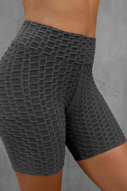 Short motard texturé taille haute