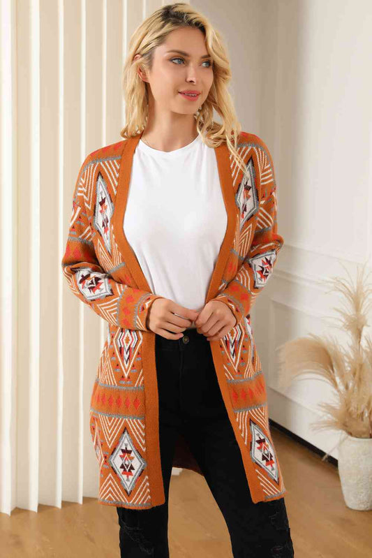 Printed Long Sleeve Cardigan