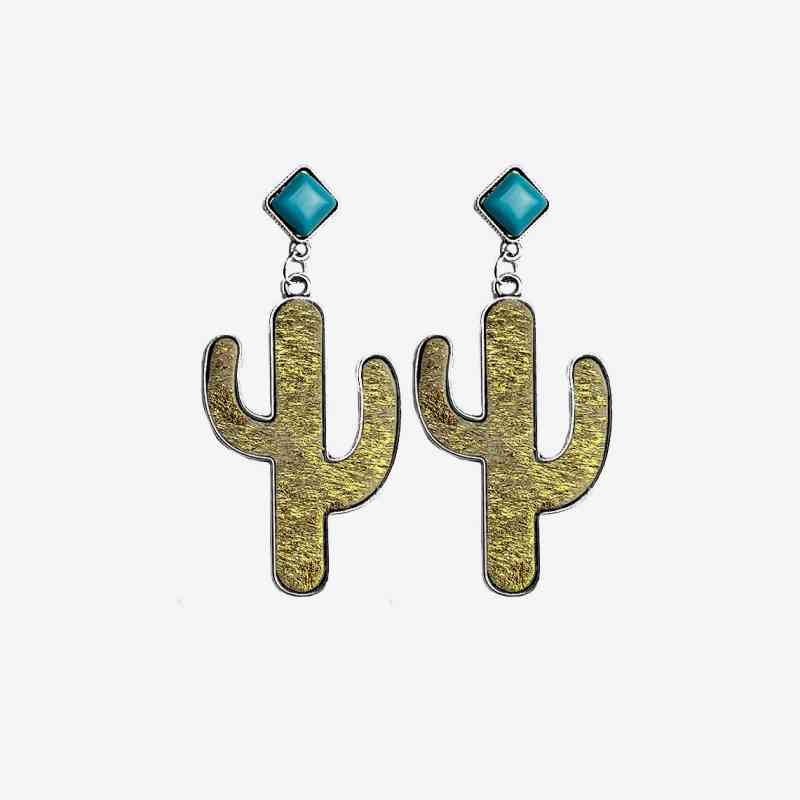 Boucles d'oreilles cactus turquoise