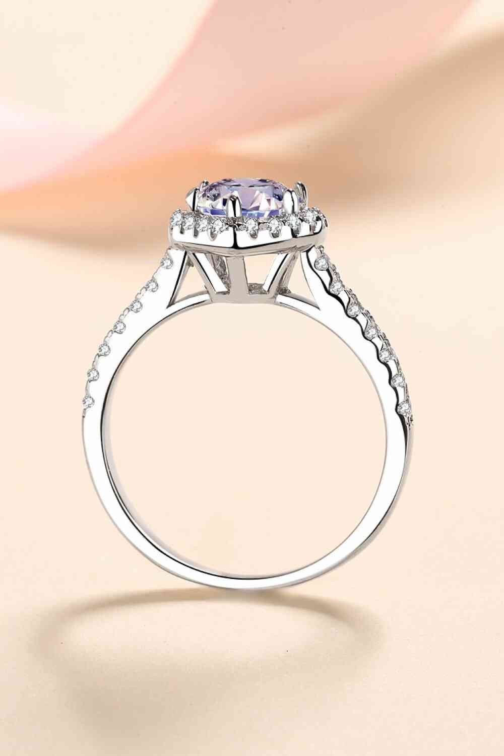 Bague en forme de cœur moissanite 1 carat