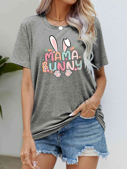 MAMA BUNNY Camiseta de manga corta con gráfico de Pascua