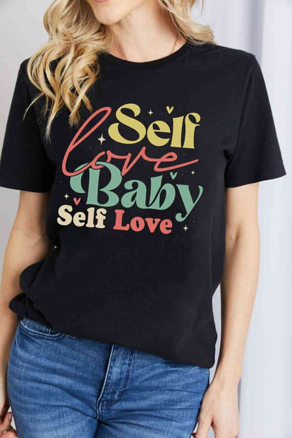 Camiseta de algodón con gráfico SELF LOVE BABY SELF LOVE de Simply Love