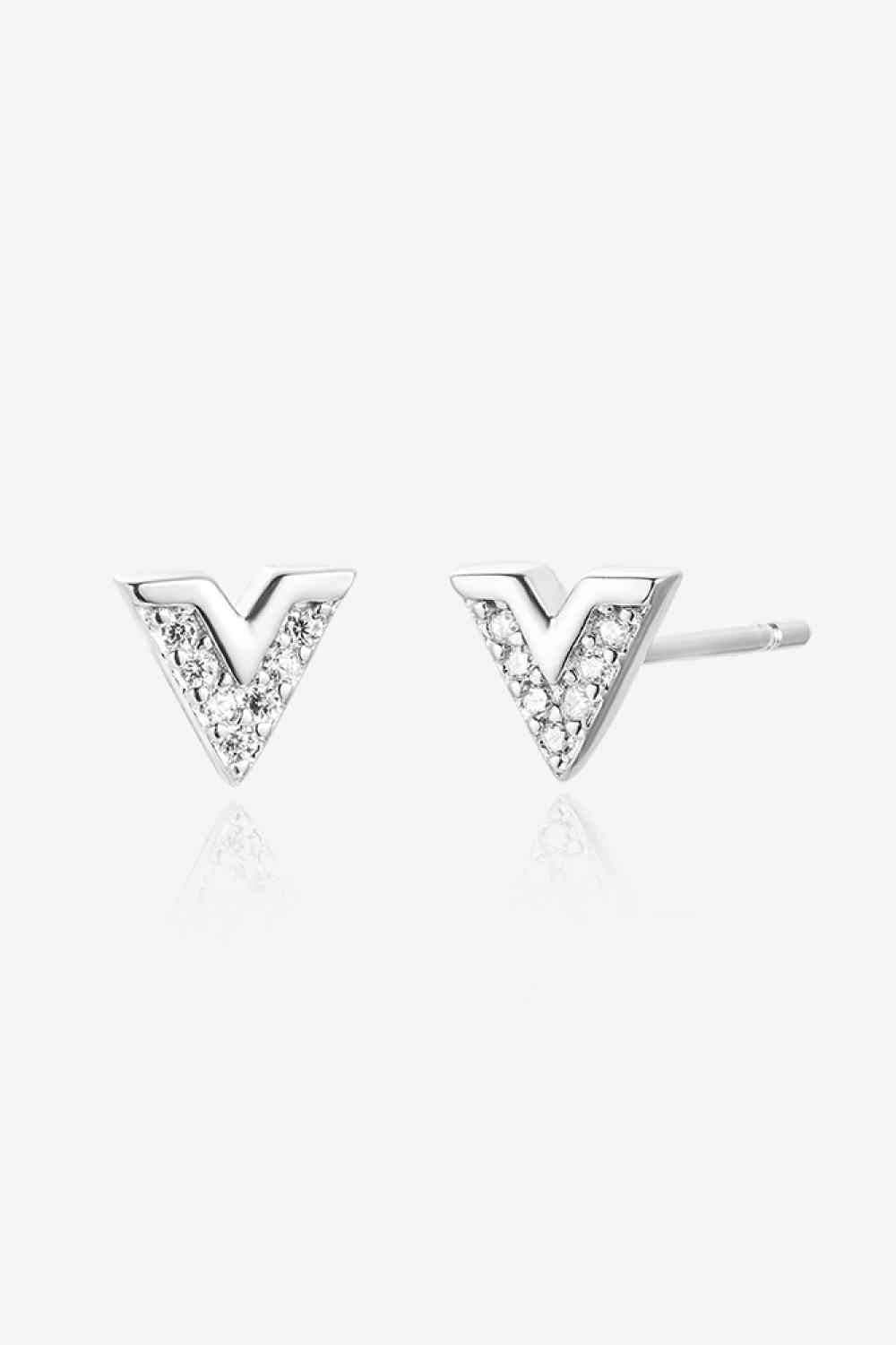 Boucles d'oreilles à tige en argent sterling 925 avec zircone