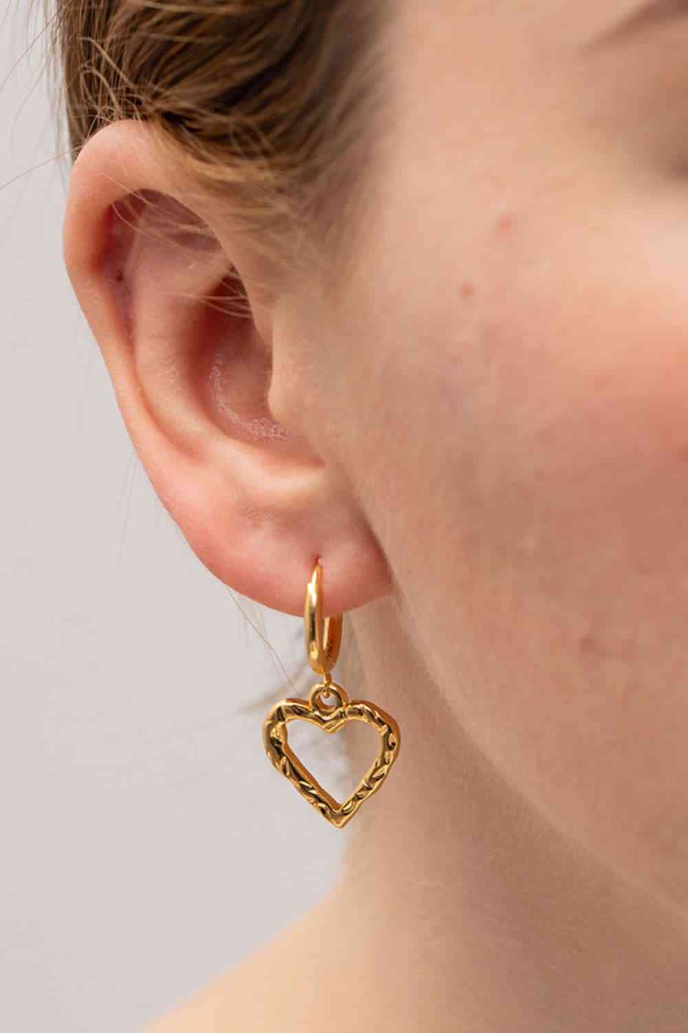 Heart Stainless Steel Drop Earrings