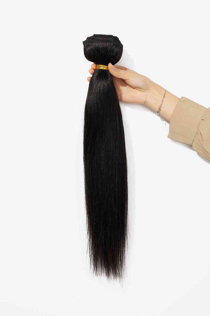 18''200g #1 Gardez-moi élégant Extensions de cheveux droites à clipser Cheveux humains