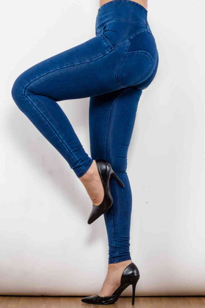 Jean long skinny taille haute zippé Baeful