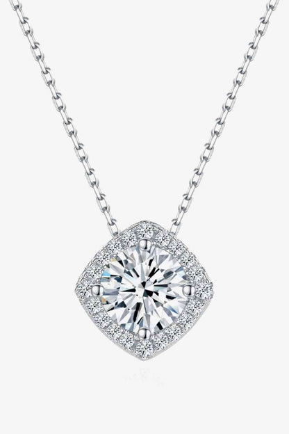 Collier pendentif géométrique Moissanite 1 Carat