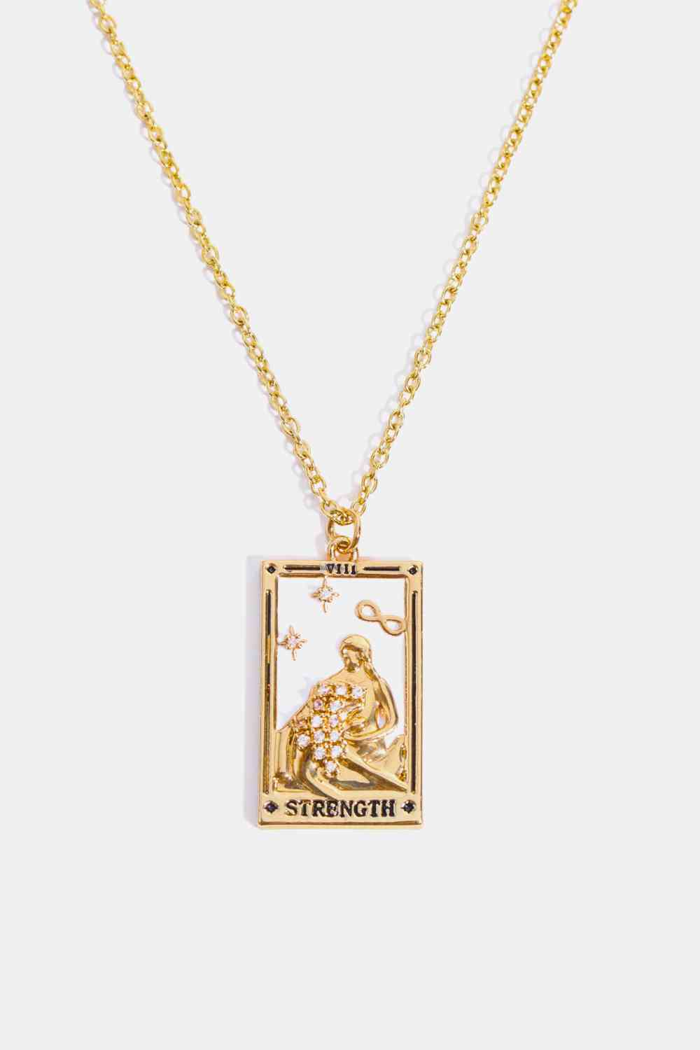 Collier en acier inoxydable avec pendentif carte de tarot