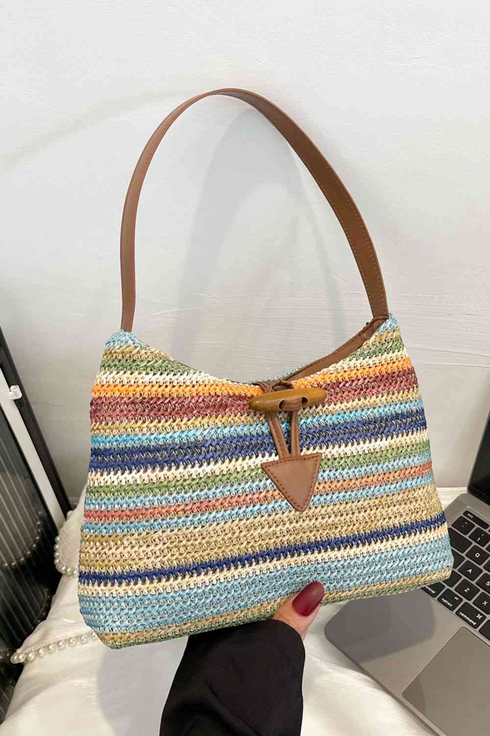 Bolso de hombro de paja multicolor Adored