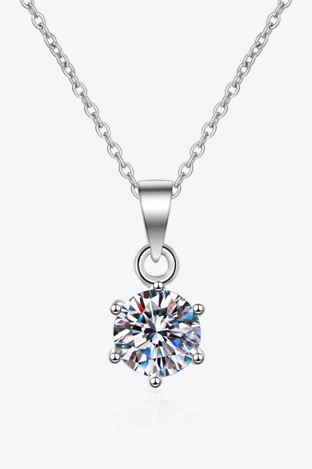 Collier en argent sterling 925 moissanite 1 carat