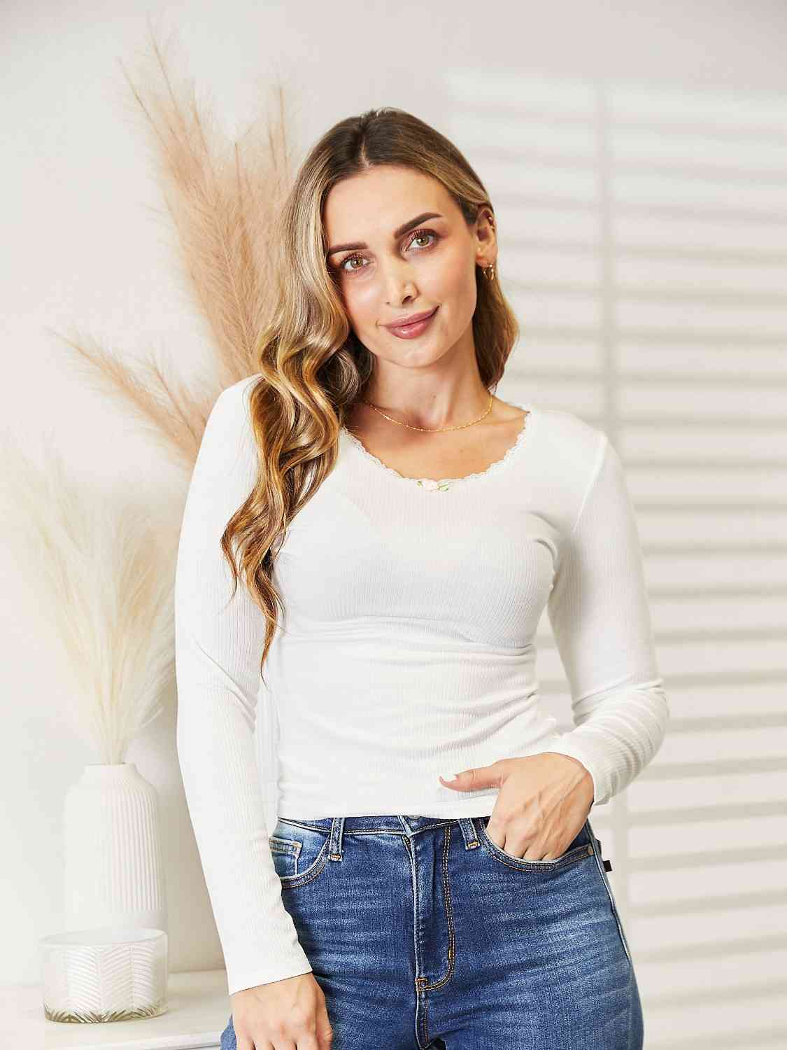 Round Neck Long Sleeve Top