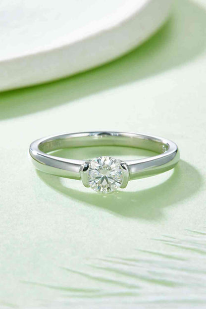 Bague solitaire en argent sterling 925 moissanite