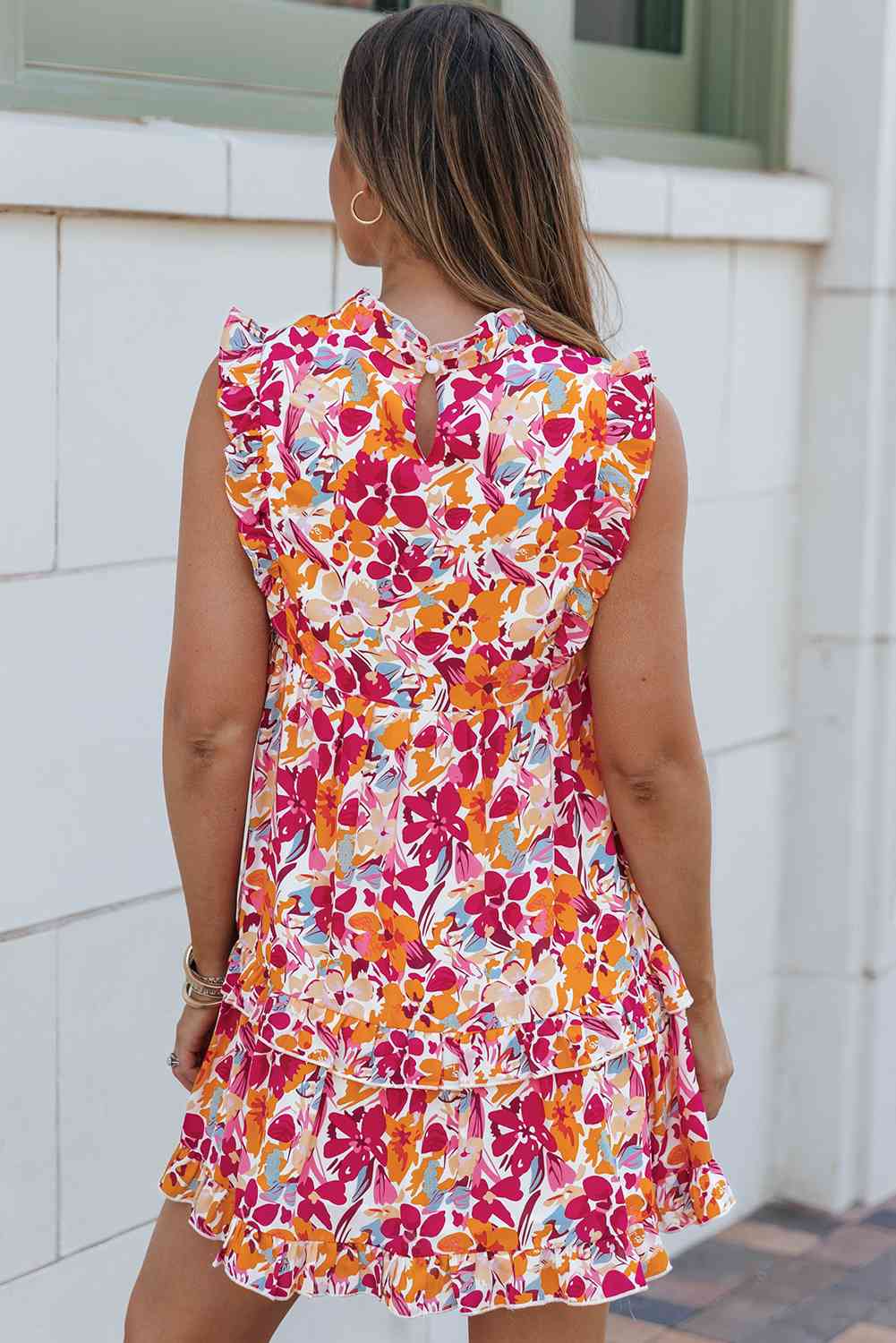 Minivestido floral con volantes