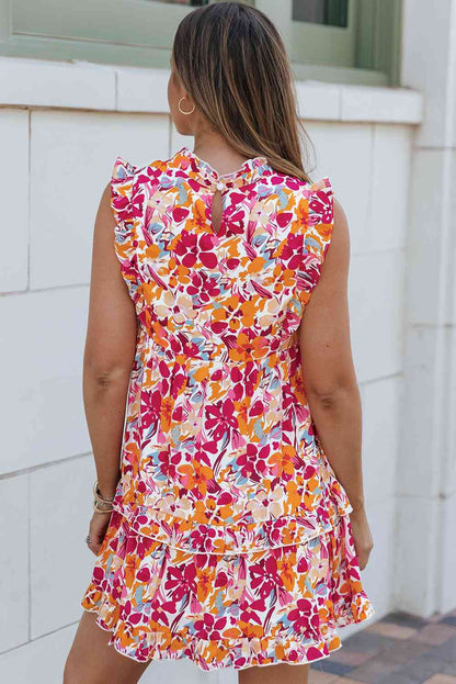 Minivestido floral con volantes